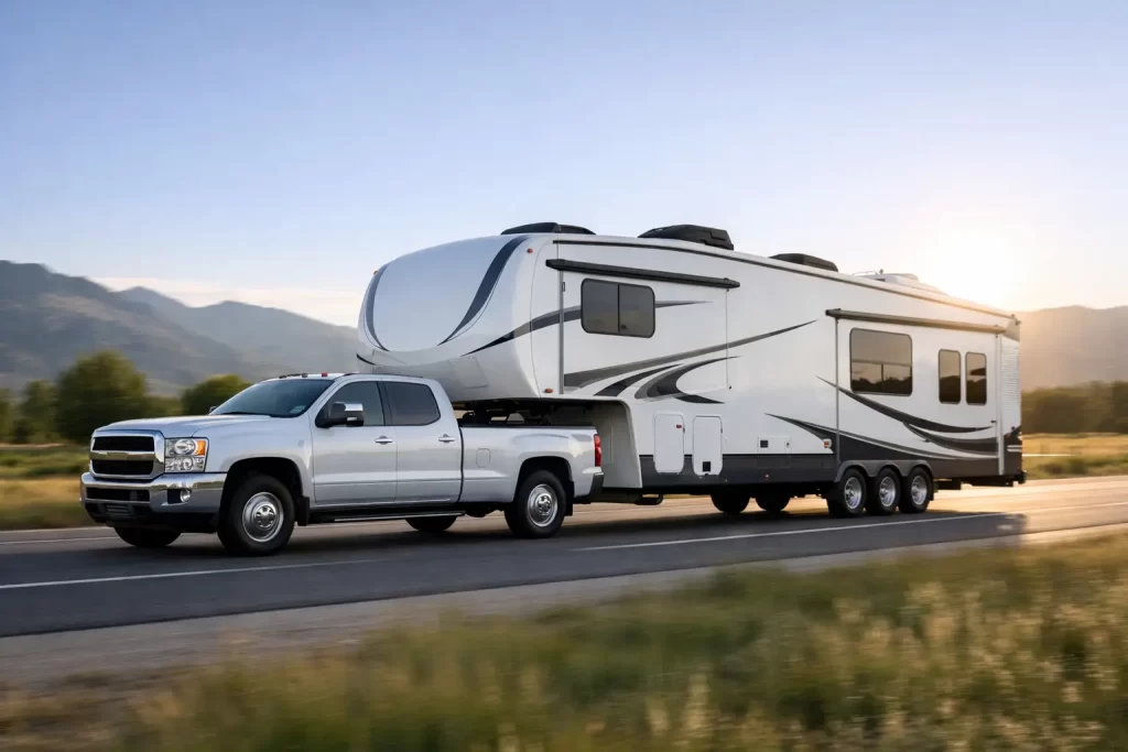 Fifth Wheel Towing Stability Example Explained Pickup truck towing advice reviews accessories and safety tips Fifth Wheel Towing Stability Example Explained