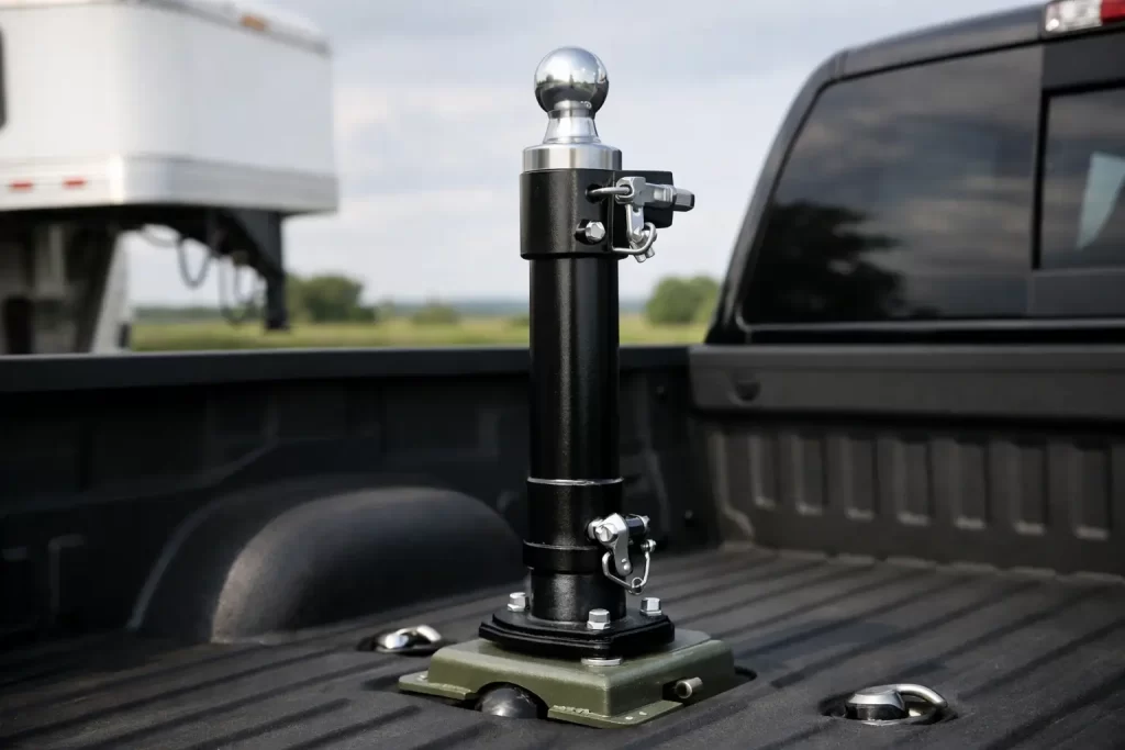 Popup Hitch Gooseneck Extension for Short Beds Pickup truck towing advice reviews accessories and safety tips Popup Hitch Gooseneck Extension for Short Beds
