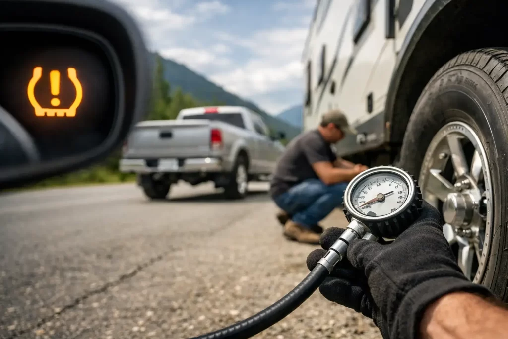 When TPMS Caught a Slow Leak While Towing Pickup truck towing advice reviews accessories and safety tips When TPMS Caught a Slow Leak While Towing