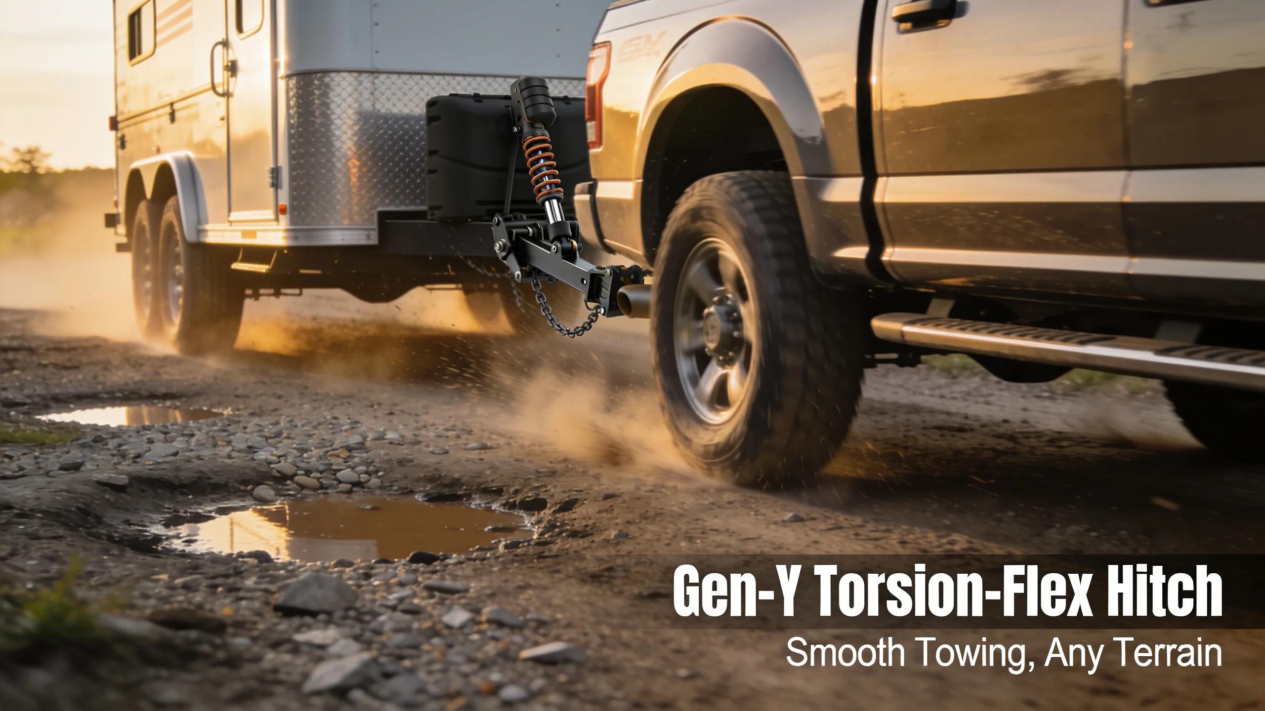 d3c28446d1f24fd1a09f6ebbfc0b8e4fwebp Pickup truck towing advice reviews accessories and safety tips Gen Y Torsion Flex hitch on rough terrain illustrating shock absorption and towing performance