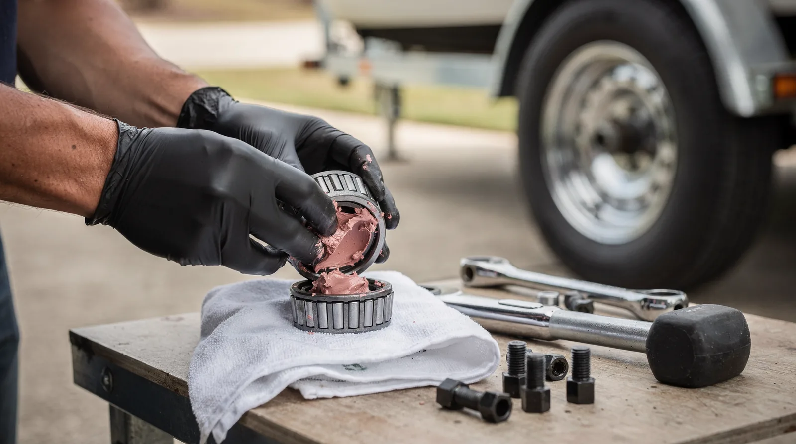 v563644section2inlinewebp Pickup truck towing advice reviews accessories and safety tips Correct bearing service follows a fixed sequence jack up the axle remove the hub clean